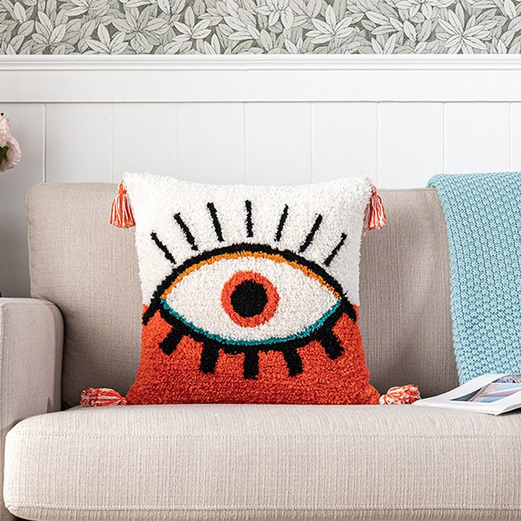 The Eye Tufted Cushion Cover boho tassel