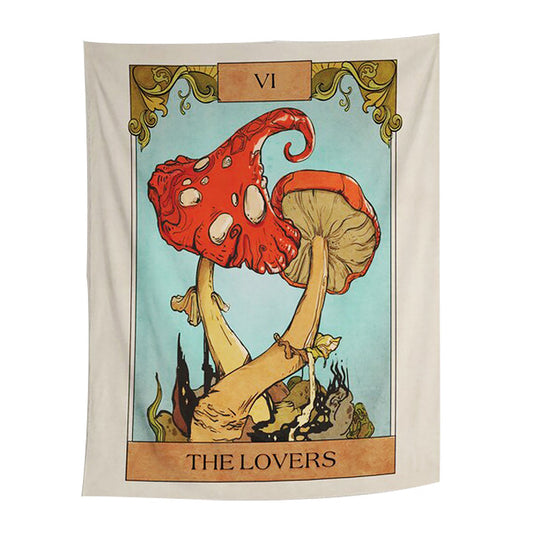 The Lovers Mushrooms Tapestry AESTHETIC_Cottagecore AESTHETIC_Mushroom AESTHETIC_Witchcore SUB CATEGORY_Tapestries