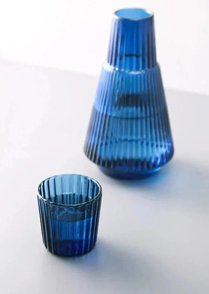 Pleated Glass Carafe Set