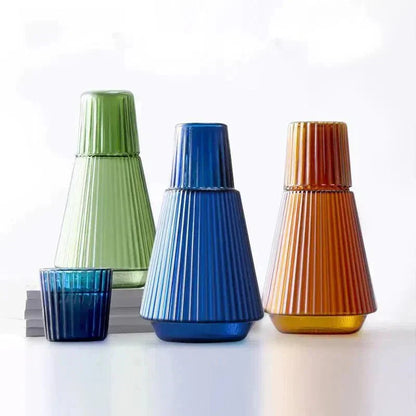 Pleated Glass Carafe Set