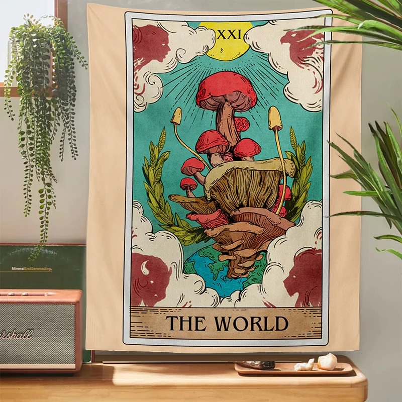 The World Mushrooms Tapestry AESTHETIC_Fairycore AESTHETIC_Mushroom fairy mushrooms SUB CATEGORY_Tapestries