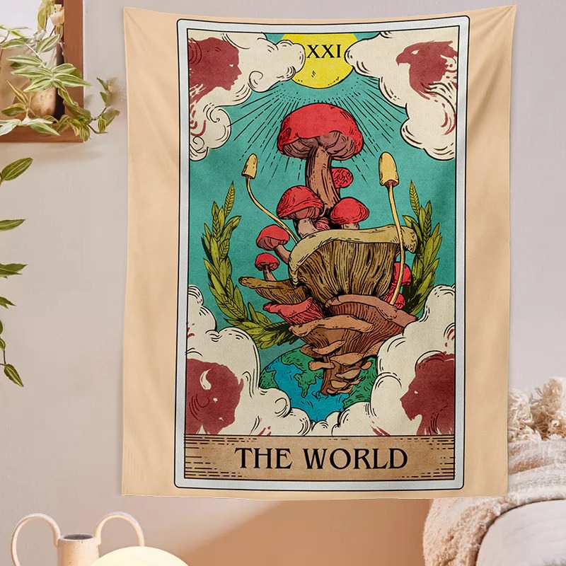 The World Mushrooms Tapestry AESTHETIC_Fairycore AESTHETIC_Mushroom fairy mushrooms SUB CATEGORY_Tapestries