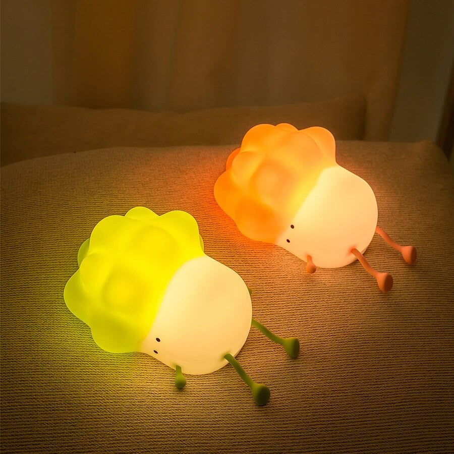 Tired Broccoli Night Light lamp lying rubber silicone