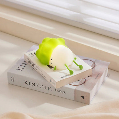 Tired Broccoli Night Light lamp lying rubber silicone