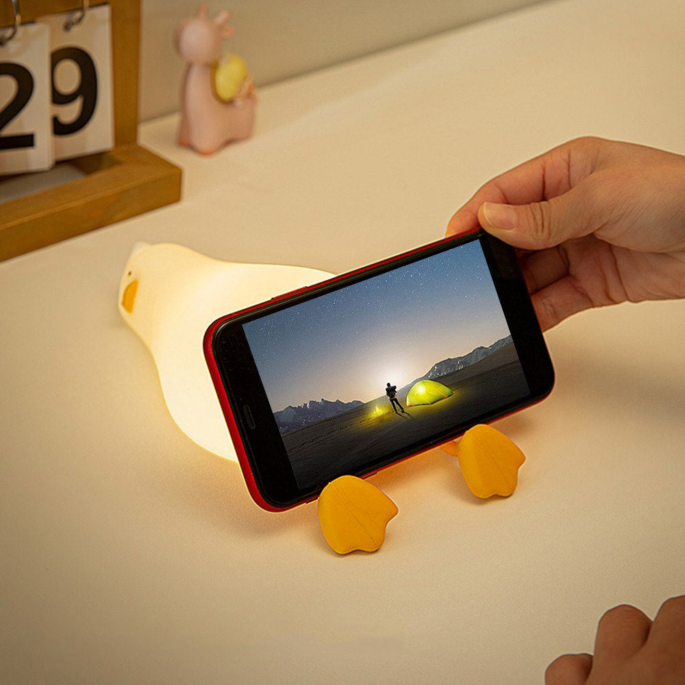 Tired Duck Night Light lamp lying rubber silicone