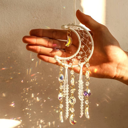 Crescent Moon Beaded Suncatcher