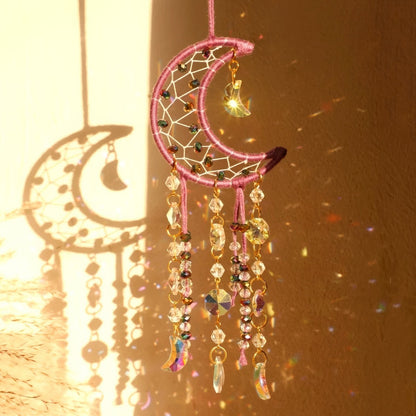 Crescent Moon Beaded Suncatcher