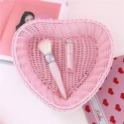 Heart-Shaped Pastel Woven Storage Basket