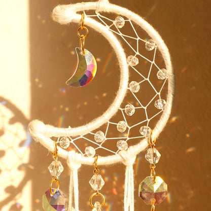 Crescent Moon Beaded Suncatcher