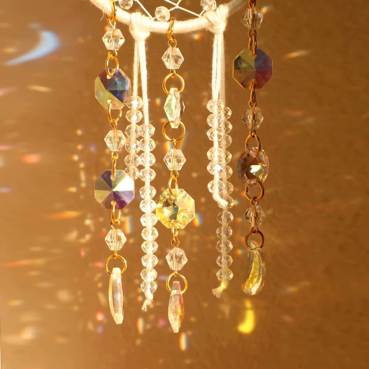 Crescent Moon Beaded Suncatcher