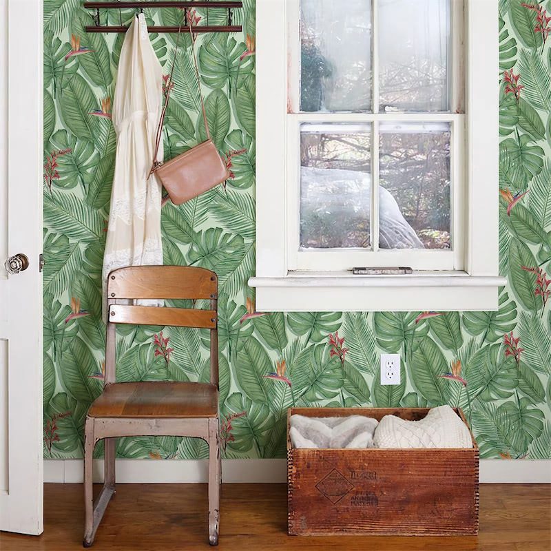 Tropical Leaves Pattern Removable Wallpaper