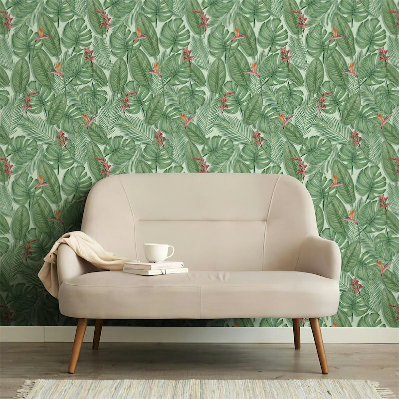 Tropical Leaves Pattern Removable Wallpaper