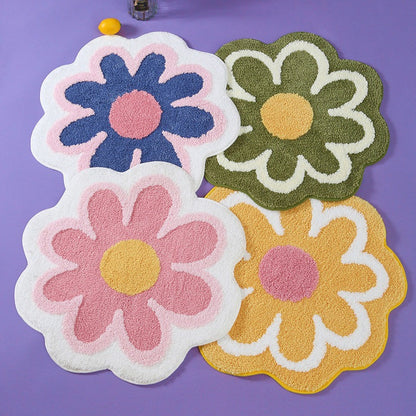 Tufted Daisy Flower Accent Rug