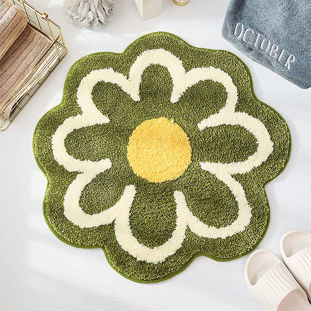 Tufted Daisy Flower Accent Rug