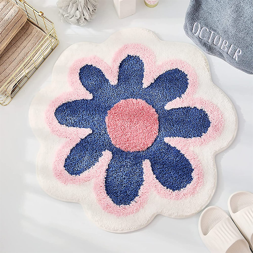 Tufted Daisy Flower Accent Rug