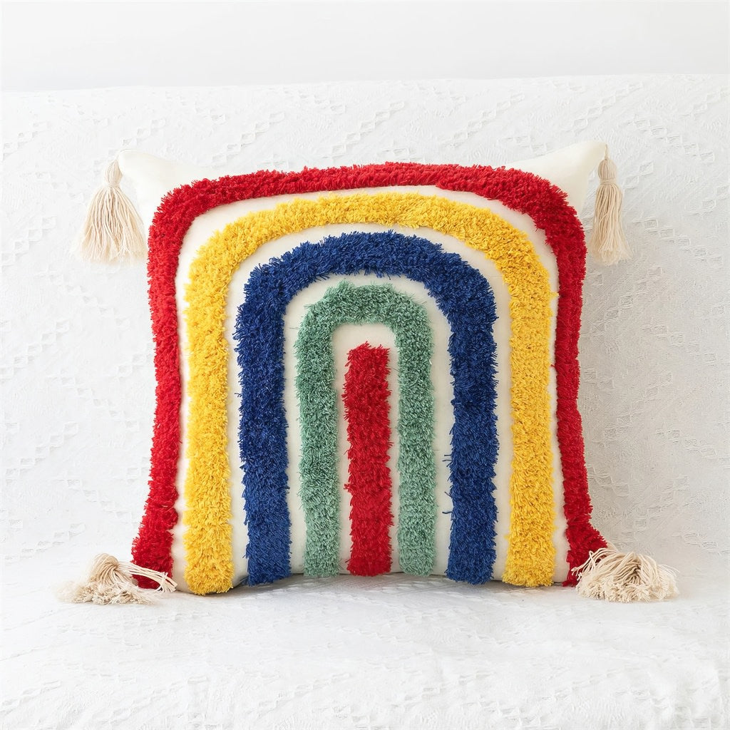 Tufted Rainbow Cushion Cover