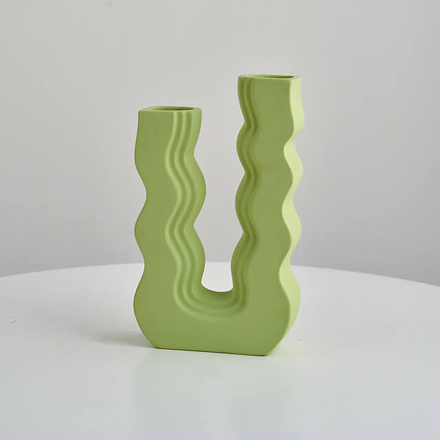 Wavy U Pastel Ceramic Vase curvy matte pastel decor SUB CATEGORY_Vases