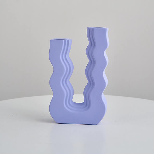 Wavy U Pastel Ceramic Vase curvy matte pastel decor SUB CATEGORY_Vases