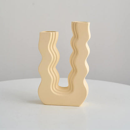 Wavy U Pastel Ceramic Vase curvy matte pastel decor SUB CATEGORY_Vases