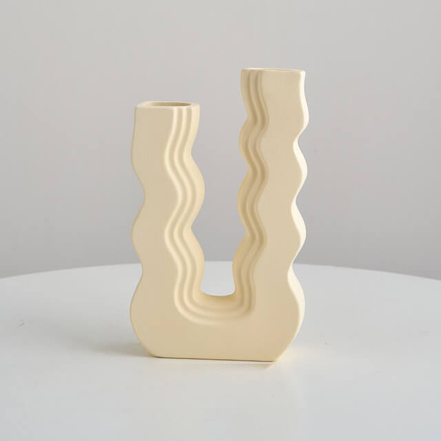 Wavy U Pastel Ceramic Vase curvy matte pastel decor SUB CATEGORY_Vases