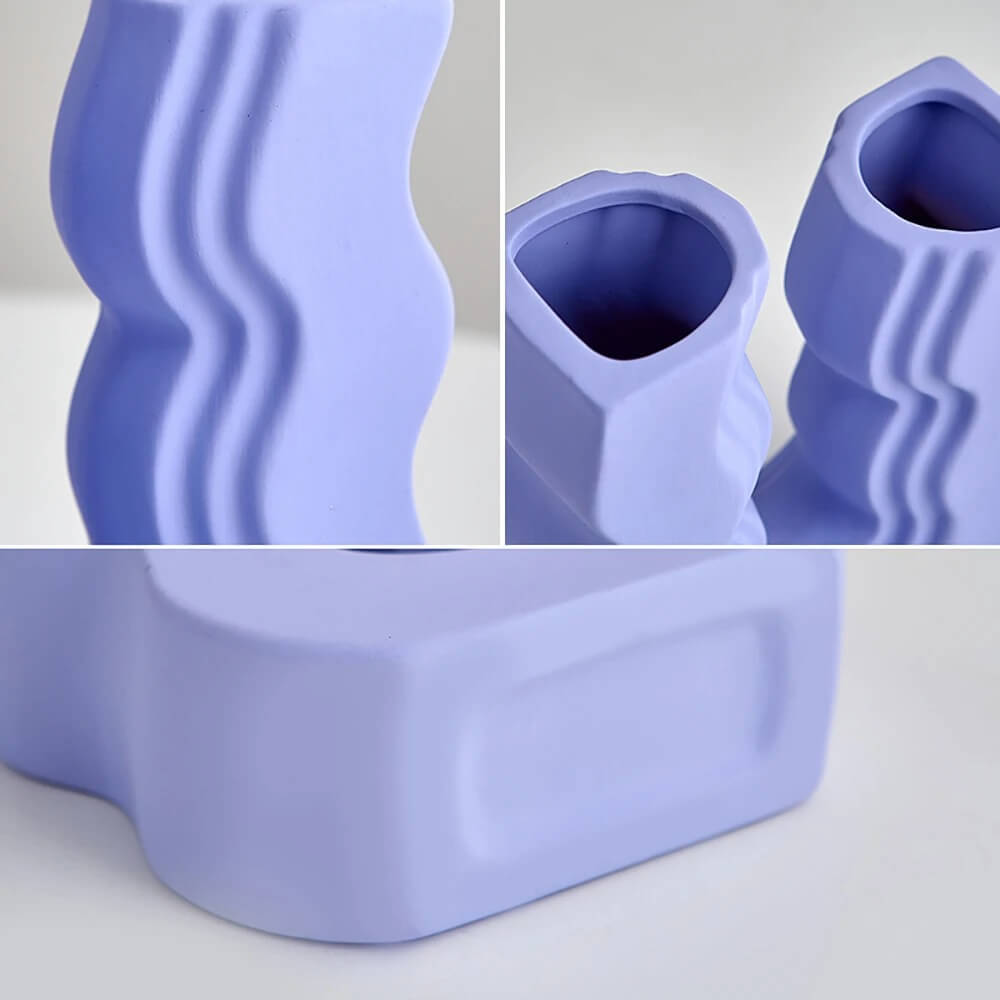 Wavy U Pastel Ceramic Vase curvy matte pastel decor SUB CATEGORY_Vases