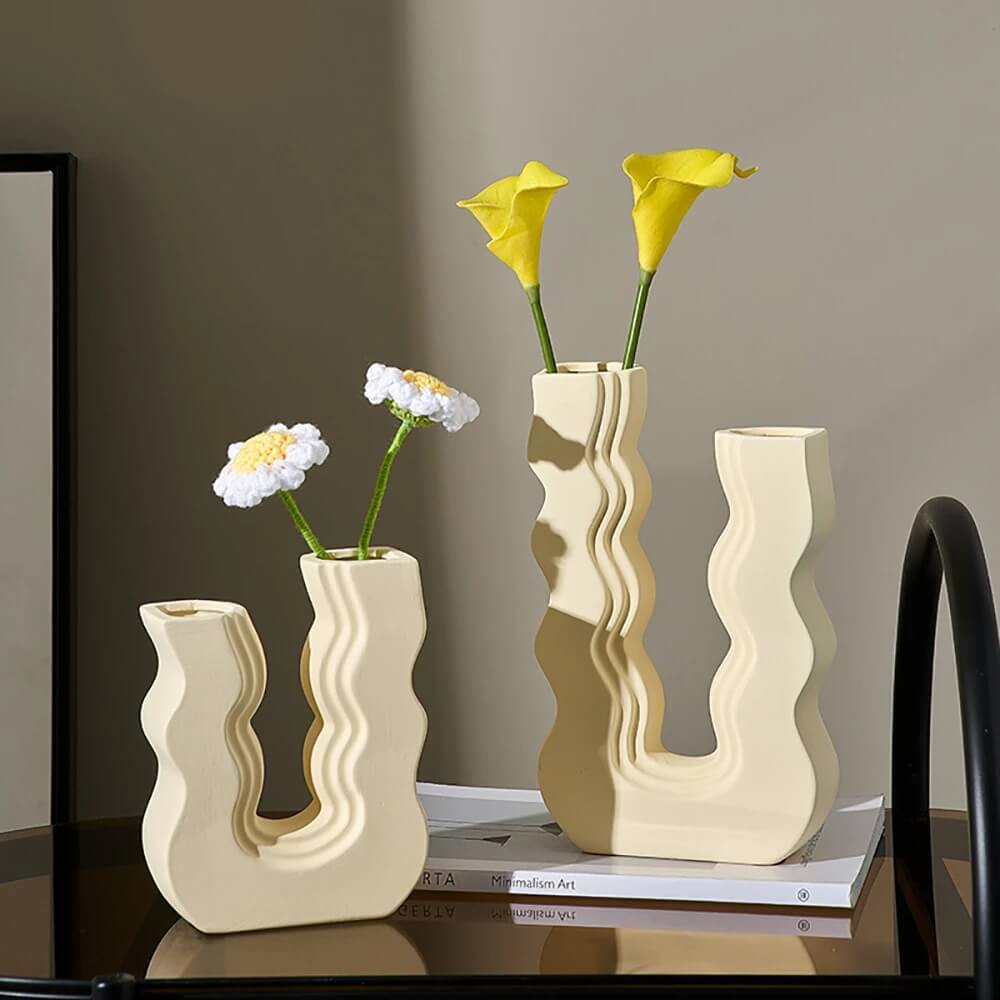 Wavy U Pastel Ceramic Vase curvy matte pastel decor SUB CATEGORY_Vases