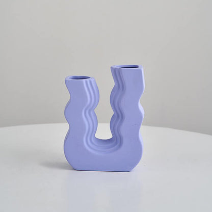 Wavy U Pastel Ceramic Vase curvy matte pastel decor SUB CATEGORY_Vases