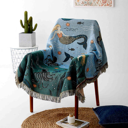 Underwater Mermaid Throw Blanket