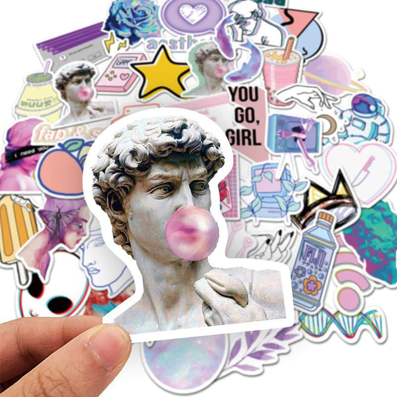 Vaporwave David Sticker Pack vapor wave