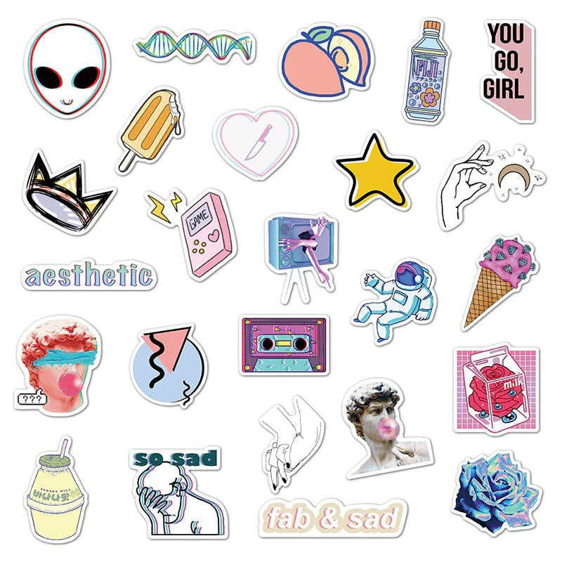 Vaporwave David Sticker Pack vapor wave