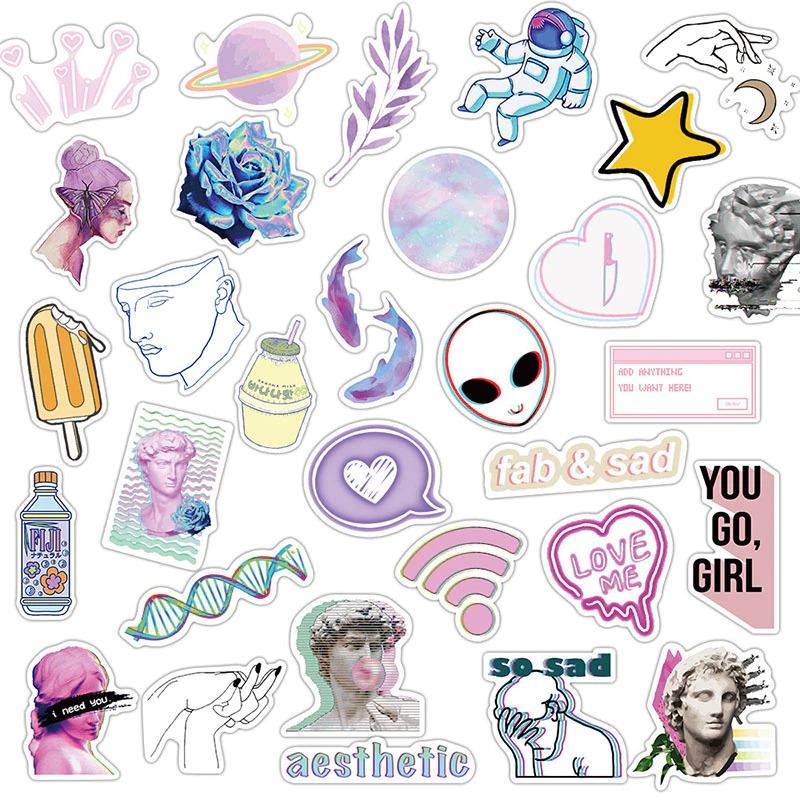 Vaporwave David Sticker Pack vapor wave