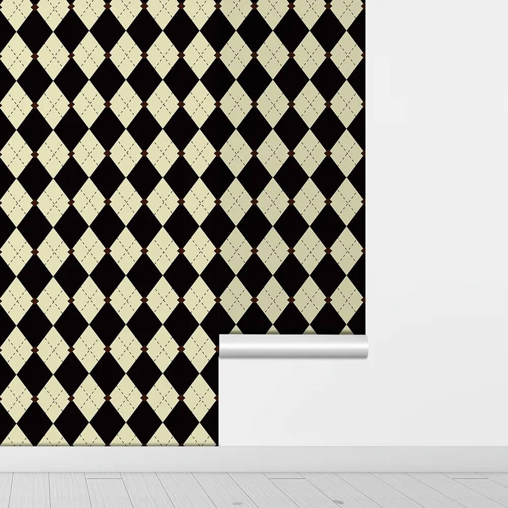 Vintage Argyle Pattern Removable Wallpaper