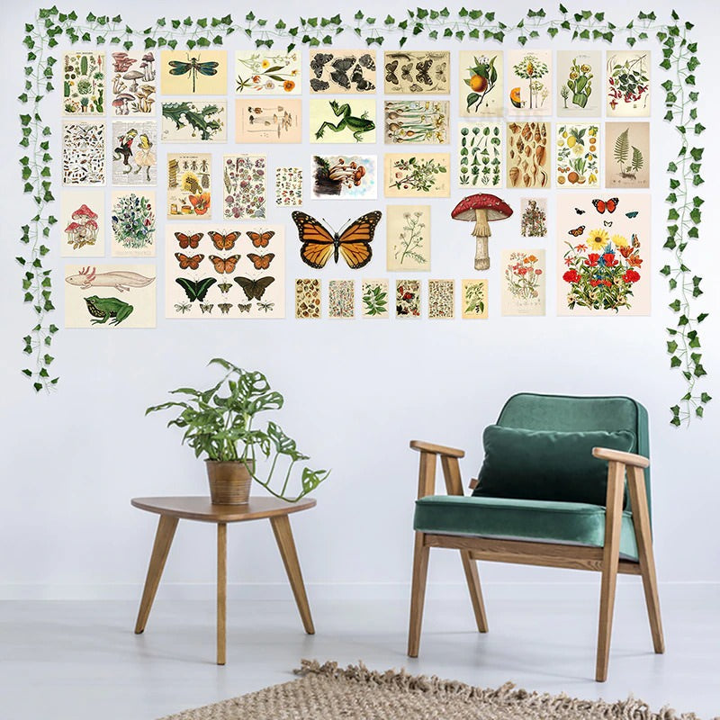 Vintage Botanical Wall Collage Kit AESTHETIC_Cottagecore SUB CATEGORY_Wall Decor