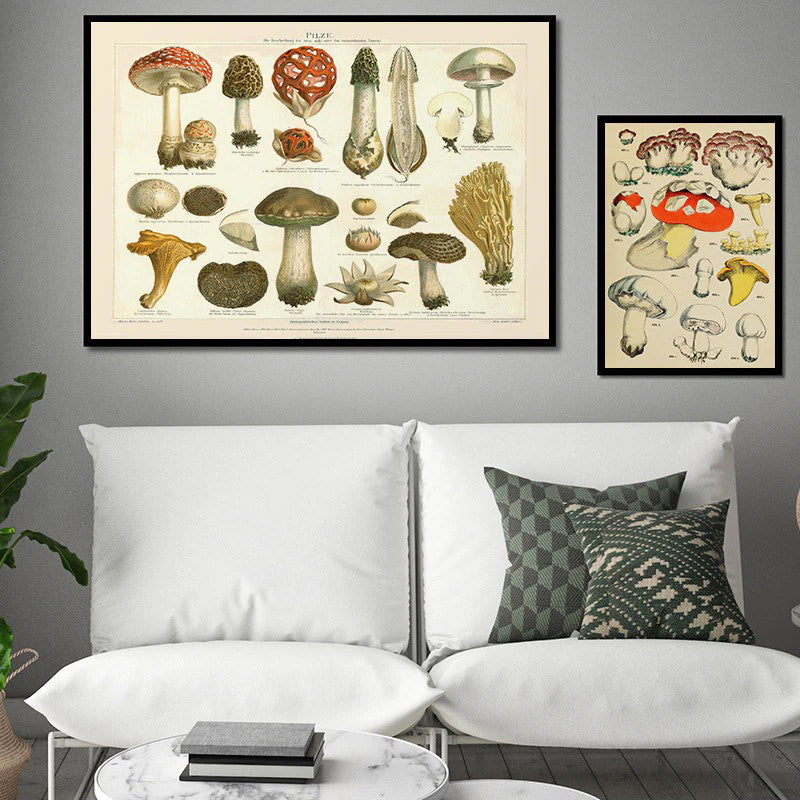 Vintage Mushrooms Canvas Posters AESTHETIC_Cottagecore AESTHETIC_Mushroom SUB CATEGORY_Posters