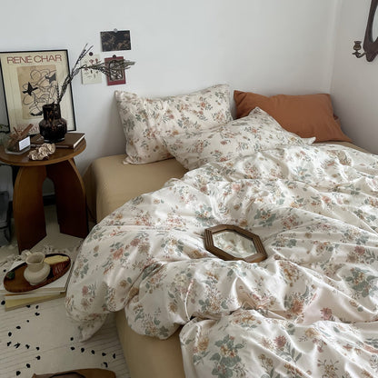 Ensemble de literie à imprimé floral marron clair