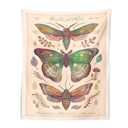 Vintage Butterflies Art Tapestry