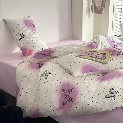 Vintage Butterflies Y2K Aesthetic Bedding Set bed sheet bedsheets coquette cottagecore