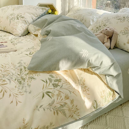 Vintage Pale Floral Print Bedding Set bed sheet bedsheets coquette cottagecore duvet cover