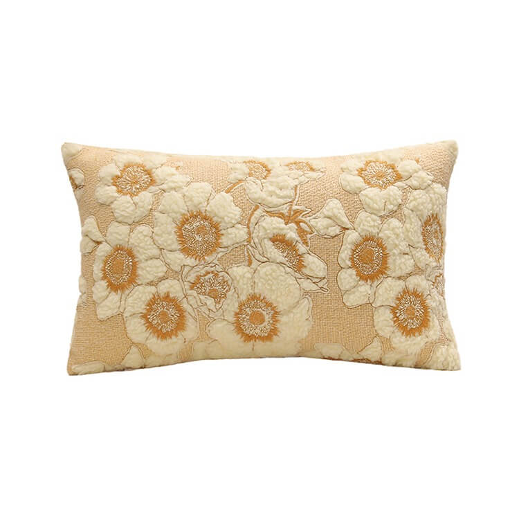 Vintage Embroidered Flowers Cushion Cover embroidered floral fluffy SUB CATEGORY_Cushion Covers vintage