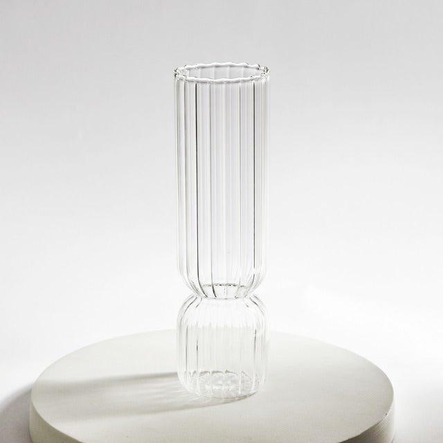 Vintage Striped Glass Vase swirly