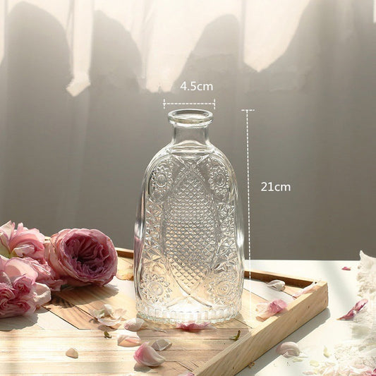 Clear Glass Vintage Bottle Vase SUB CATEGORY_Vases