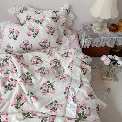 Vintage Pale Roses Summer Comforter Set