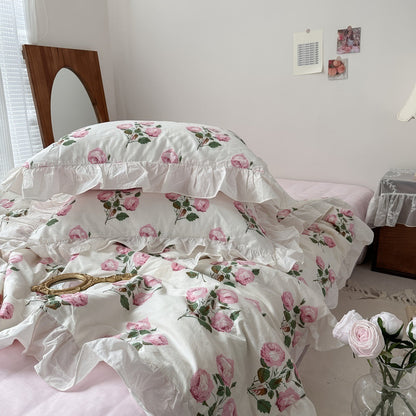 Vintage Pale Roses Summer Comforter Set