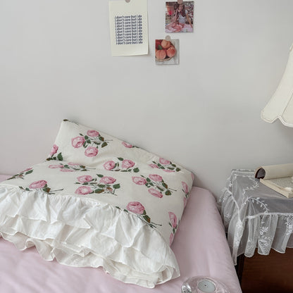 Vintage Pale Roses Summer Comforter Set