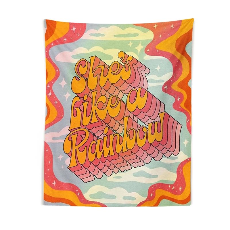 She's Like a Rainbow Tapestry retro SUB CATEGORY_Tapestries vintage