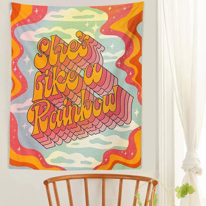 She's Like a Rainbow Tapestry retro SUB CATEGORY_Tapestries vintage