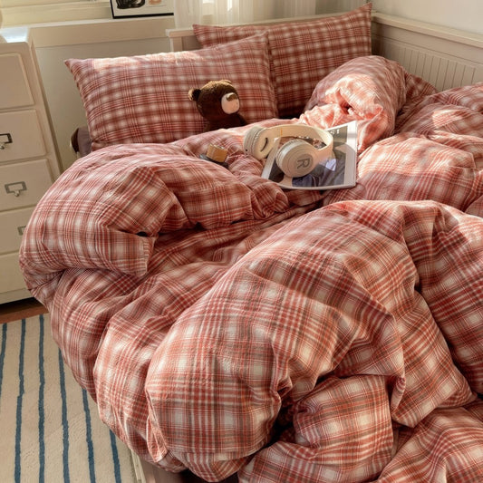 Vintage Plaid Cottagecore Bedding Set