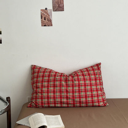 Red Plaid Aesthetic Bedding Set