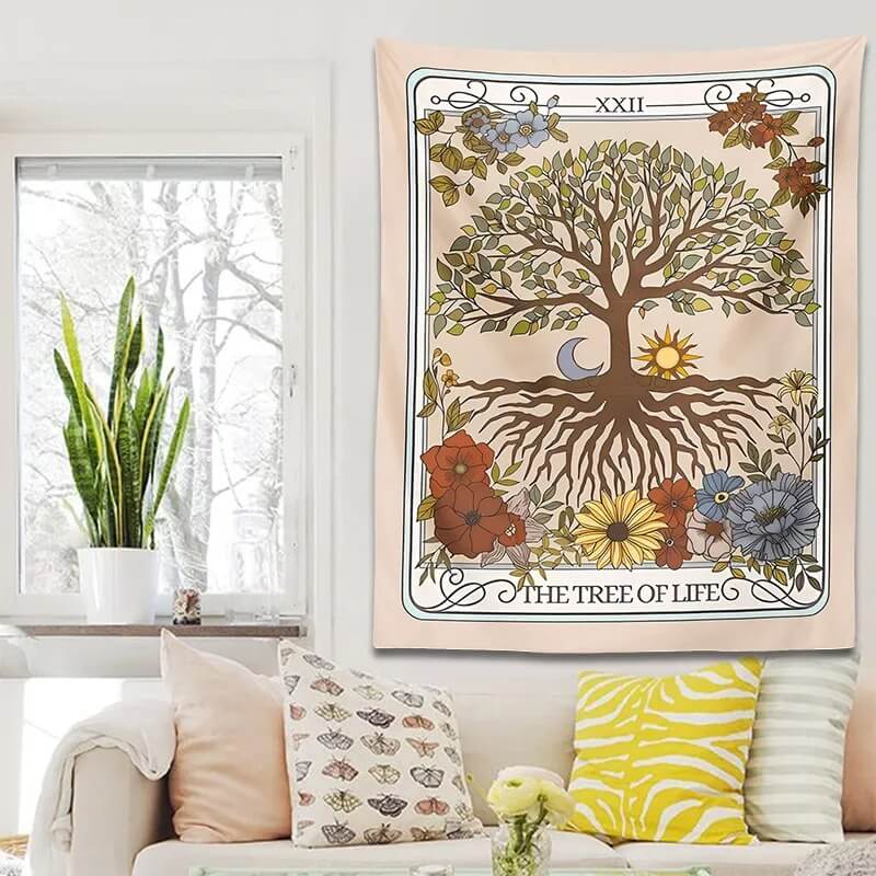 Vintage Tree of Life Tarot Tapestry