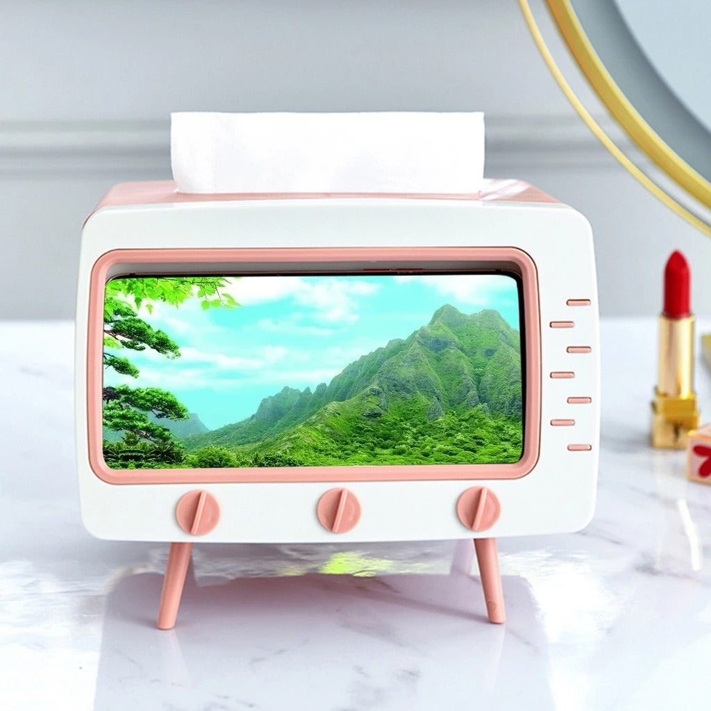 Vintage TV Table Tissue Holder anime japanese kawaii phone holder